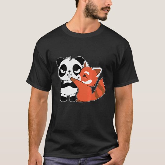 Red Panda Hugs Panda Beer Super Cute Panda Beren T-shirt (Voorkant)