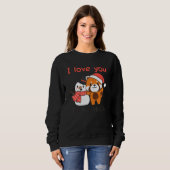Red Panda I Love You Snow Much Snowman Snow Pun Trui (Voorkant volledig)