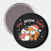 Red Panda ik ben Sneeuwpop Sneeuwpop Pun Magnet (Voorkant / Achterkant)