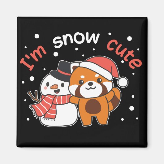 Red Panda ik ben Sneeuwpop Sneeuwpop Pun Magnet (Voorkant)