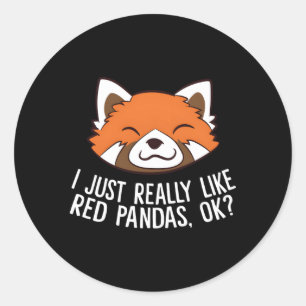Red Panda ik hou echt van Red Pandas OK Ronde Sticker