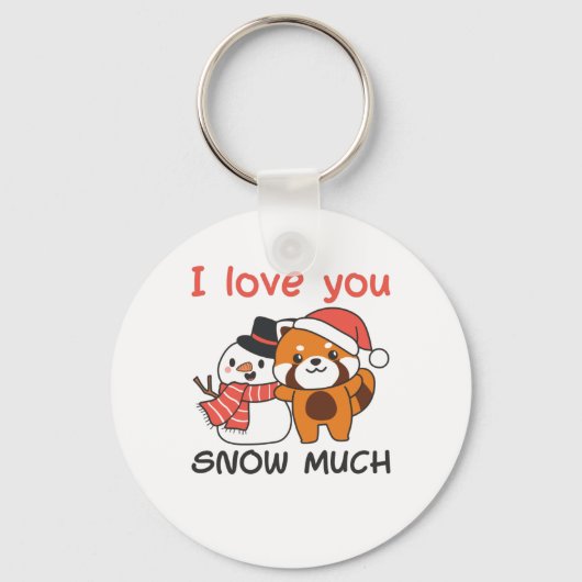 Red Panda ik hou van je sneeuwsnoepje Sleutelhanger (Voorkant)