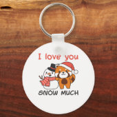 Red Panda ik hou van je sneeuwsnoepje Sleutelhanger (Voorkant)