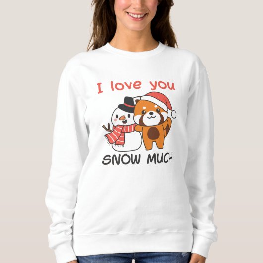 Red Panda ik hou van je sneeuwsnoepje Trui (Voorkant)