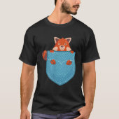 Red Panda In Pocket Red Pandas Animal T-shirt (Voorkant)