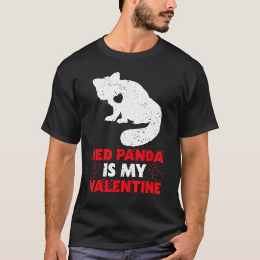 Red Panda is mijn Valentijn Funny Red Panda Valent T-shirt (Voorkant)