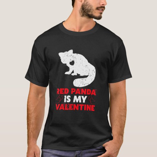 Red Panda Is My Valentine Funny Red Panda Valentin T-shirt (Voorkant)