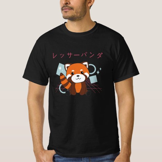 Red Panda Japan Retro 90s Kawaii Anime Animals T-shirt (Voorkant)