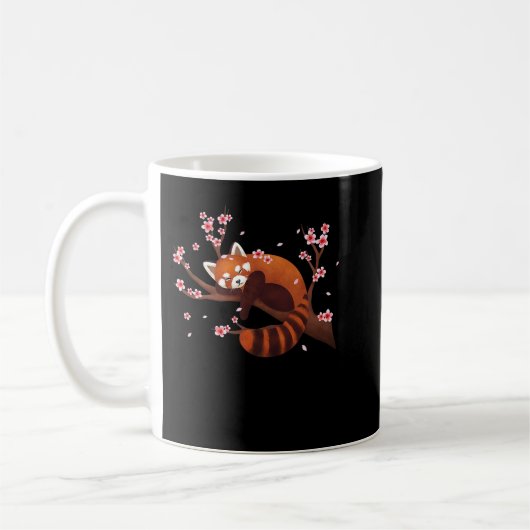  Red Panda Japanse Cherry Blossom Flower Koffiemok (Links)