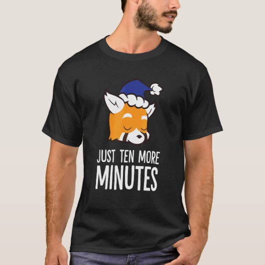 Red Panda Just Ten More Minutes Snooze Alarm Clock T-shirt (Voorkant)