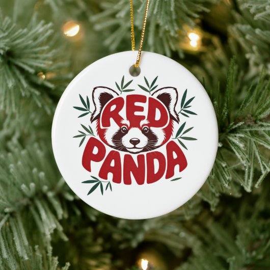 Red Panda Keramisch Ornament (Boom)
