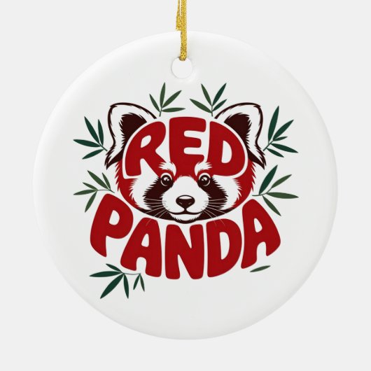Red Panda Keramisch Ornament (Achterkant)