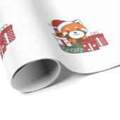 Red Panda kerstcadeau Winter Red Pandas Cadeaupapier (Rol Hoek)