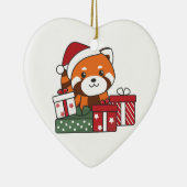 Red Panda kerstcadeau Winter Red Pandas Keramisch Ornament (Rechts)