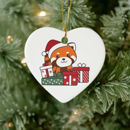 Red Panda kerstcadeau Winter Red Pandas Keramisch Ornament (Boom)