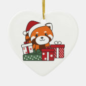 Red Panda kerstcadeau Winter Red Pandas Keramisch Ornament (Voorkant)