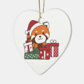 Red Panda kerstcadeau Winter Red Pandas Keramisch Ornament (Links)
