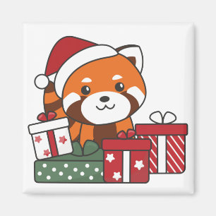 Red Panda kerstcadeau Winter Red Pandas Magnet