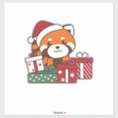 Red Panda kerstcadeau Winter Red Pandas Sticker (Vel)