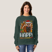 Red Panda kerstlampjes Santa Hat Pajamas Gift Trui (Voorkant volledig)