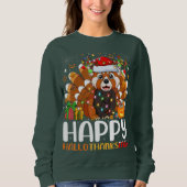 Red Panda kerstlampjes Santa Hat Pajamas Gift Trui (Voorkant)