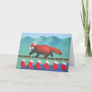 Red Panda Kerstmis Kaart