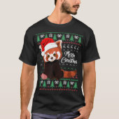 Red Panda Kerstmis Ugly Sweater Merry Xmas Pajama T-shirt (Voorkant)