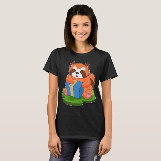 Red Panda kerstpakket T-shirt (Voorkant volledig)