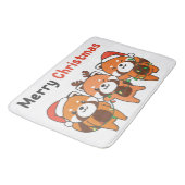 Red Panda-kerstrode Pandas Merry Kerstmis Badmat (Gekanteld)
