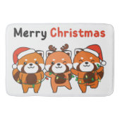 Red Panda-kerstrode Pandas Merry Kerstmis Badmat (Voorkant)