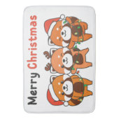 Red Panda-kerstrode Pandas Merry Kerstmis Badmat (Voorkant Verticaal)