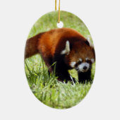 Red Panda kerstversiering Keramisch Ornament (Achterkant)