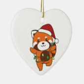 Red Panda Kerstwinter Rood Pandas Cera Keramisch Ornament (Rechts)