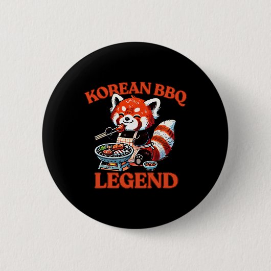 Red Panda Korean Bbq Legend  Ronde Button 5,7 Cm (Voorkant)