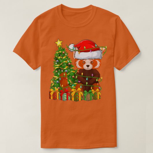 Red Panda Lighting Xmas - Rood Panda Ch T-shirt (Design voorkant)
