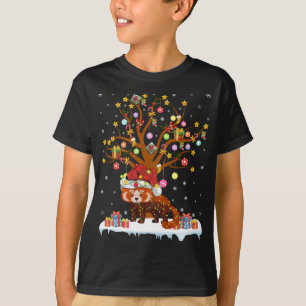 Red Panda Lighting Xmas - Rood Rood Panda Christus T-shirt