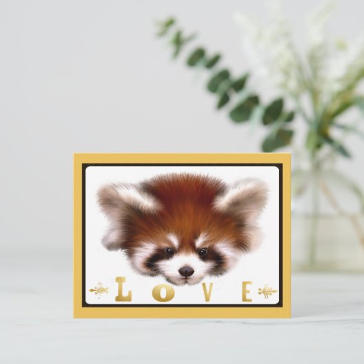 Red Panda Love Briefkaart (Staand voorkant)