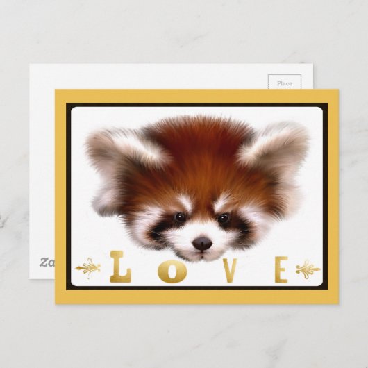 Red Panda Love Briefkaart (Voorkant / Achterkant)
