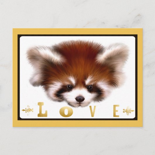 Red Panda Love Briefkaart (Voorkant)