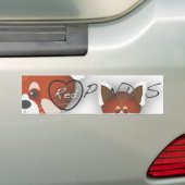 Red Panda Love Bumpersticker (Op auto)
