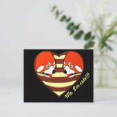 Red Panda Love hart Briefkaart (Staand voorkant)