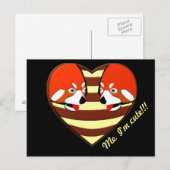 Red Panda Love hart Briefkaart (Voorkant / Achterkant)
