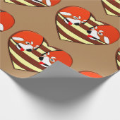 Red Panda Love hart Cadeaupapier (Hoek)