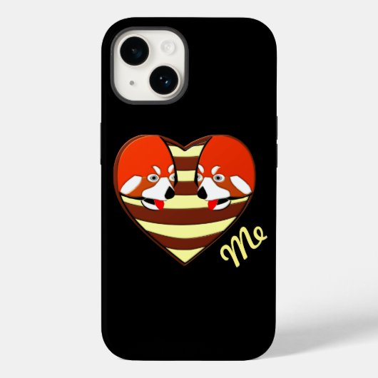Red Panda Love hart Case-Mate iPhone Case (Achterkant)