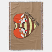 Red Panda Love hart Deken (Voorkant Verticaal)