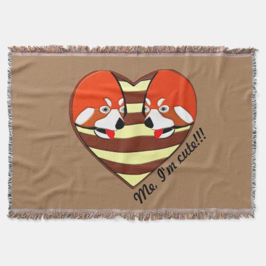 Red Panda Love hart Deken (Voorkant)