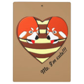 Red Panda Love hart Klembord (Achterkant)
