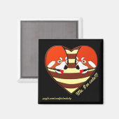 Red Panda Love hart Magneet (Voorkant / Achterkant)