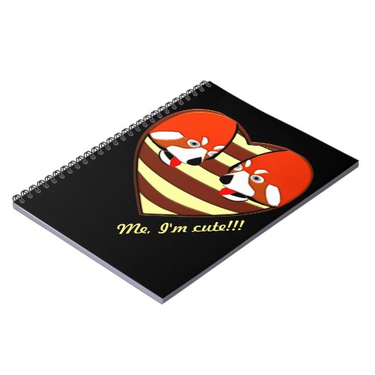 Red Panda Love hart Notitieboek (Linkerzijde)
