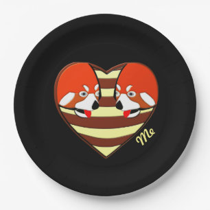 Red Panda Love hart Papieren Bordje